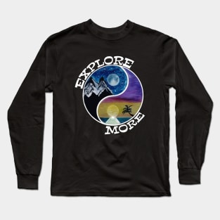 Explore More white yin yang - love for moons mountains oceans and sunshine Long Sleeve T-Shirt